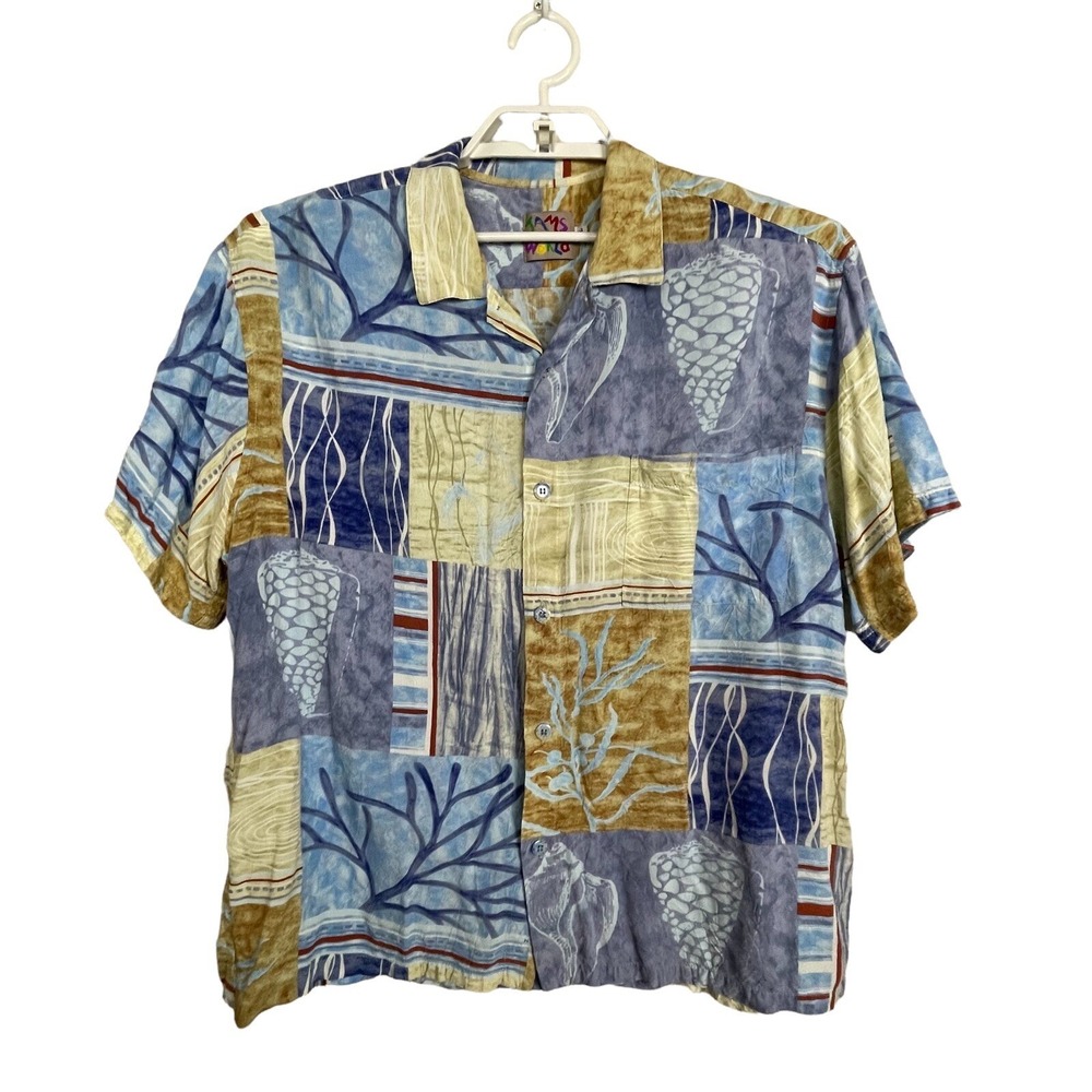 Vintage Jams World Sea Breeze Shirt XL Mixed Pattern‎ Hawaiian Surf Art Shirt